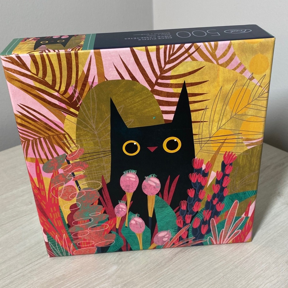 Fred Artist Series Black Cat 500 Piece Jigsaw Puzzle Karen Obuhanych 20x20